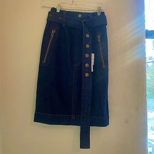 Marc Jacobs Logo Patch Denim Skirt